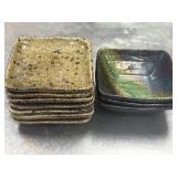 (10) Square Plates & Bowls 5"