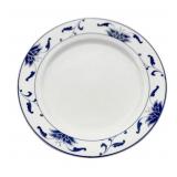(10) 8 1/4" Cameo China Blue Lotus rim plates