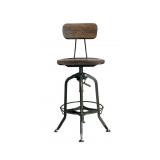 VTG Boho Industrial Swivel Stool 16.25"W ×