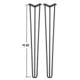 (2) 28" Coffee Table Metal Hairpin Legs 3 Rod