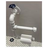 Custom made toilet paper holder constructed from