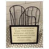 Employees Must Wash Hands Sign & (2) Metal T
