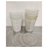 (7) 8qt Food Storage Containers & 4 Lids