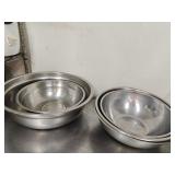 (5) Stainless Mixing Bowls 16"