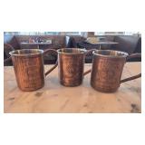 (3) Copper Tito Mugs