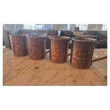(4) Copper Tito Mugs