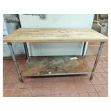 Butcher Block Prep Table 60x30x35