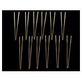 (12) Pairs Stainless Gold Tone Chopsticks