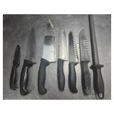 (6) Knives & Sharpener