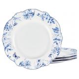 (16) fanquare Vintage Blue Floral Porcelain Plate