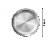 (12) 8" Round Stainless Dinner Plates