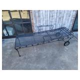 Reclining outside patio lounger with wheels