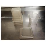 (5) 1/6 Pan Size Poly Food Containers w/Lids