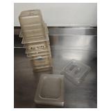 (10) 1/6 Pan Size 4" Deep Poly Food Containers w/