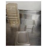 (10) 1/6 Pan Size 4" Deep Poly Food Containers
