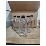 16oz Clear Glass Bottles With Cap