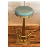 29" Tall custom polished brass bar stool with a
