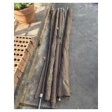 3 outdoor roll up shades, missing mounting