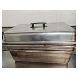 (3) Full Size Steamer Pans 6" Deep w/ 1 Lid