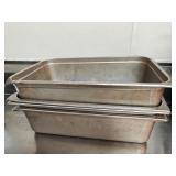 (4) Full Size Steamer Pan Trays 6" Deep
