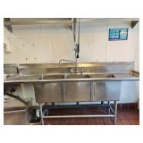 Stainless Commercial Sink 3 Compartment w/