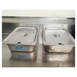 (2) Half Pan Steamer Trays w/Lids 4" Deep