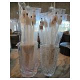 (2) Vases & (18) Drink Stirs