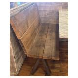 45.5"x16"x35.5"  Wood banquette bench with a