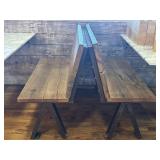45.5"x16"x35.5" Two wooden benches with metal