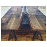 45.5"x16"x35.5" Two wooden benches with metal