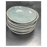 (6) Aqua Splash oval plate made of durable