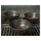 (3) Uzumaki Dark Brown Bowl 6" & (2)  6.5"
