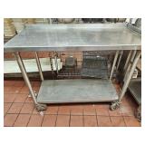 Stainless Rolling Table w/ Under shelf 44x20x35
