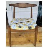 (2) Mid Century Modern Wooden Chairs with a yellow