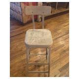 Vintage metal industrial stool  14"x14"x42"