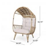 NIB Brown Wicker Outdoor Lounge Chair, Standing