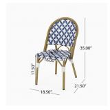 NIB Set of 2 French Outdoor Bistro Chairs Blue/