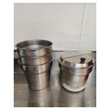 (4) 9x9 Stainless Inset Pans & 1 Lid