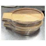 (6) NEW 12.5"x8" oval pine wood underliners with