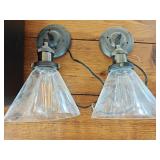 (2) Hardwired Industrial Cone Wall Lights