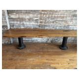 6Ft x 19in x19in live edge wood bench with