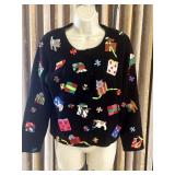 Sz S VTG Michael Simon Holiday Cardigan in a Ramie