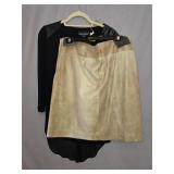 Frank Lyman Black Faux Leather Shoulder Long