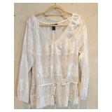 White House Black Market Embroidered Blouse
