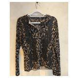 MD Elie Tahari Cheetah & Lace Top