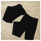 Natorious Black Top & Pants Set Sz MD/8 & 10