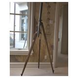 Vintage 70" Brass Telescope on a Wooden Tripod