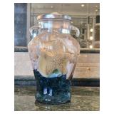 9.5" Decorative Glass Jar w/Seashells