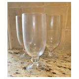 (3) Daum France Bolero Clear Crystal Beer Glasses.