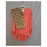 Sz 8 Joseph Ribkoff Orange Chiffon Shirt + Sz 8